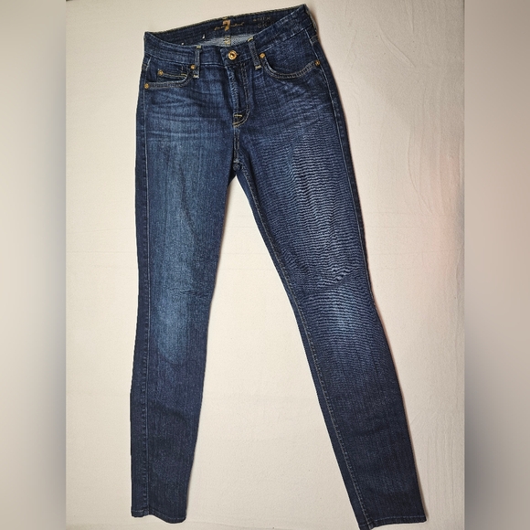 7 For All Mankind Indigo Skinny Jeans - Picture 1 of 9